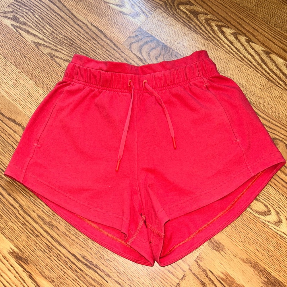 Red lululemon shorts